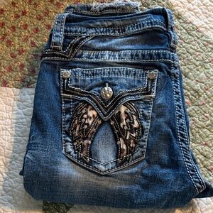 Miss Me Women's Blue Jeans with Embellished Pockets